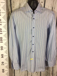 Men’s ISAIA LS Dress Shirt 16.5/42 Italy Blue