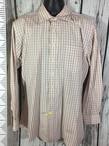 Men’s Top Shelf LS Dress Shirt Plaid 16x35.5