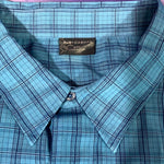 Men’s 2XL R&R Casual Button Up Shirt Blue LS Plaid