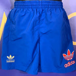 Men’s Small Adidas Shorts Blue Vintage Retro Large Flower Red Gold