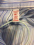 Men’s ISAIA LS Dress Shirt 16.5/42 Italy Blue