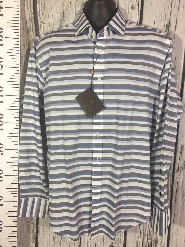 thomas dean dress shirts Men's XL Large Thomas Dean LS Dress Shirt Button Up – JAWSBOT