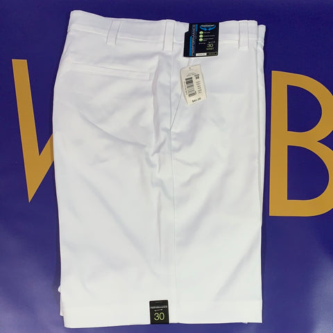 Men’s 30w Roundtree York Short Performance White Flat Classic