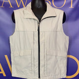 Men’s Small IZOD Full zip Vest Cream Shirt Jacket Breathable Outdoor