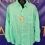 Men’s 2XB Caribbean LS Hawaiian Shirt Roundtree & Yorke Green