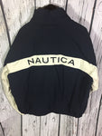 Men’s Large Nautica Goose Down Jacket Reversible Puffer Blue Yellow