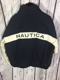 Men’s Large Nautica Goose Down Jacket Reversible Puffer Blue Yellow