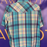 Men’s 2X Plainsman Cowboy Shirt Snap Buttons Plaid Blue