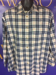 Men’s Medium ORVIS LS Button Up Plaid Shirt Blue