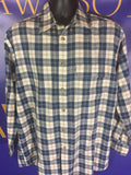 Men’s Medium ORVIS LS Button Up Plaid Shirt Blue