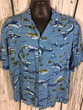 Men’s Large Puritan Marlin fishing Shirt Rayon