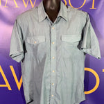 Men’s Large EXOFFICIO Button Up Shirt Outdoor Breathable Lightweight Blue