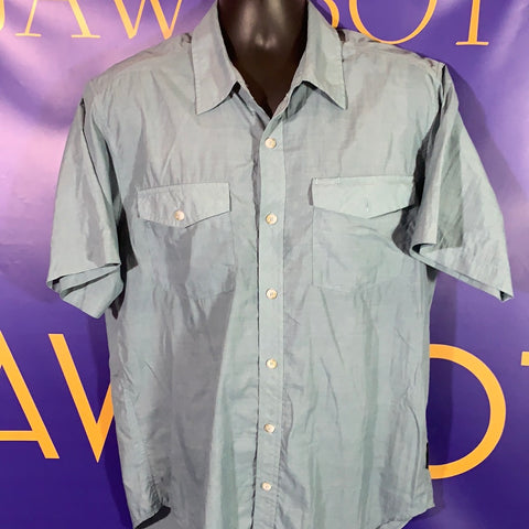 Men’s Large EXOFFICIO Button Up Shirt Outdoor Breathable Lightweight Blue