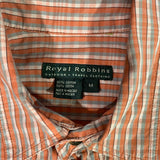 Men’s Medium Royal Robbins Button Up Shirt SS Orange Outdoor