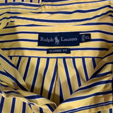 Men’s XL Polo Ralph Lauren LS Button Up Shirt Blue Yellow