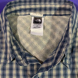 Men’s Large North Face Shirt Button Up LS Blue plaid Breathable Sun