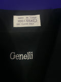 Men’s Large Genelli 100% Silk LS Button Up Shirt Black