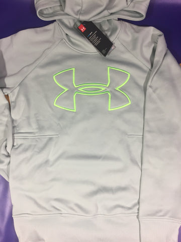 Women’s XS Under Armour Hoodie Green Cream Sweater ColdGear