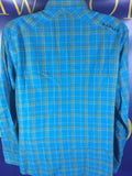 Men’s Large OAKLEY Button Up Shirt Blue Plaid