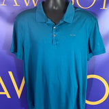 Men’s Large Calvin Klein Polo Shirt Blue liquid cotton