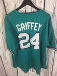 Men’s XXL Seattle Mariners # 24 Ken Griffey Jersey Majestic teal