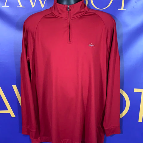 Men’s Large Greg Norman pullover Sweater 1/4 zip Golf Red