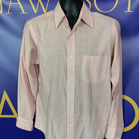 Men’s 15.5-33 BROOkS Brothers Button Up Shirt LS Pink striped