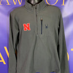 Men’s Large Spyder 1/2 zip pullover Fleece Sweater Nebraska Gray