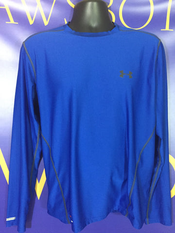 Men’s Large Under Armour Heatgear LS Shirt Fitted Blue