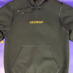 Men’s Medium AIR Jordan Hoodie Sweater Pullover Gold Stitch Black