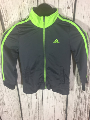 Kids Boys Size 7 Adidas Full Zip Jacket Grey