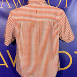 Men’s Medium Royal Robbins Button Up Shirt SS Orange Outdoor