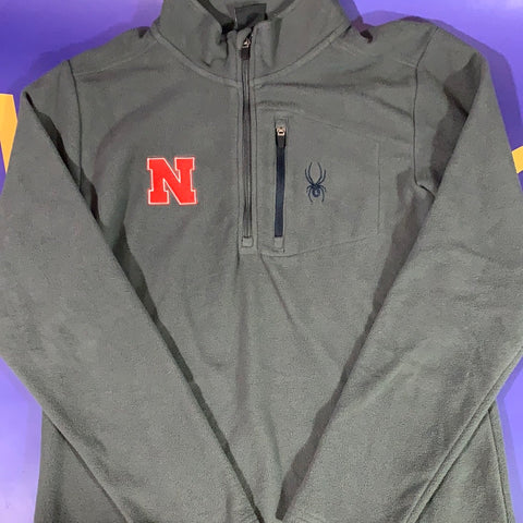 Men’s Large Spyder 1/2 zip pullover Fleece Sweater Nebraska Gray