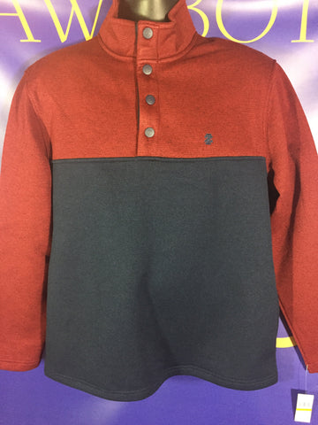 Men’s Medium IZOD Sweater Fleece Jacket Red 4 Button