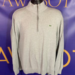 Men’s LACOSTE 8 Pullover Sweater 1/4 zip Gray Large