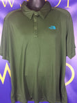 Men’s 2XL North Face Polo Shirt Green FlashDry Golf